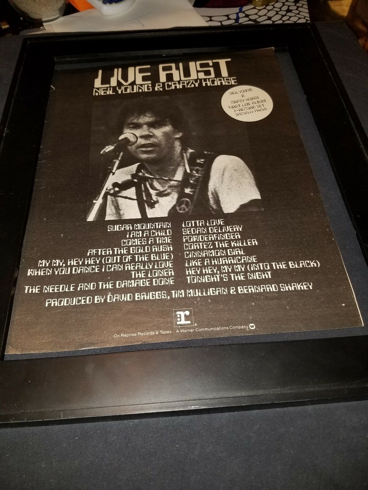 Neil Young & Crazy Horse Live Rust Rare Original Promo Poster Ad Framed!