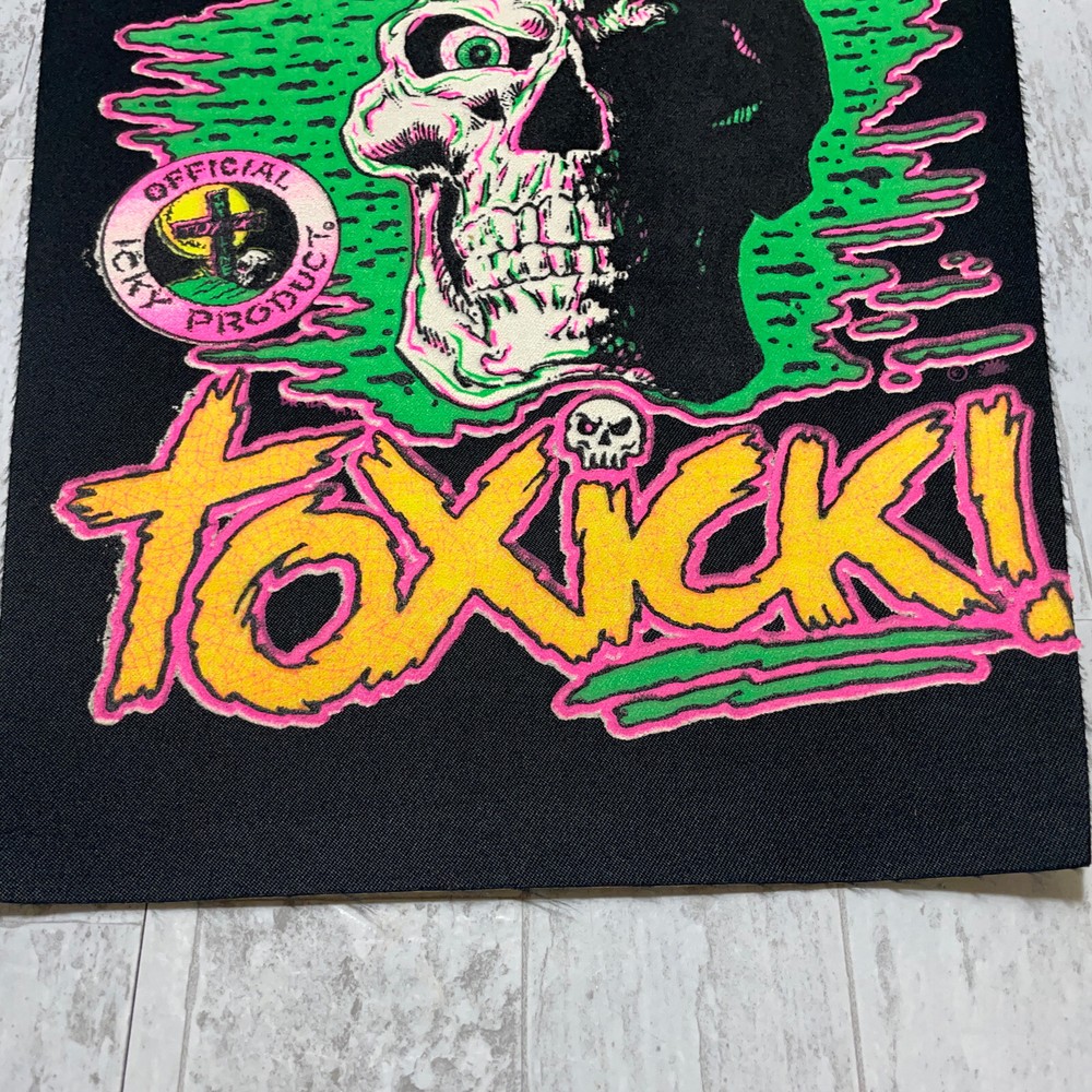 Vintage Large Back Patch Icky Product Toxick Blacklight Back Patch 1989 Skull