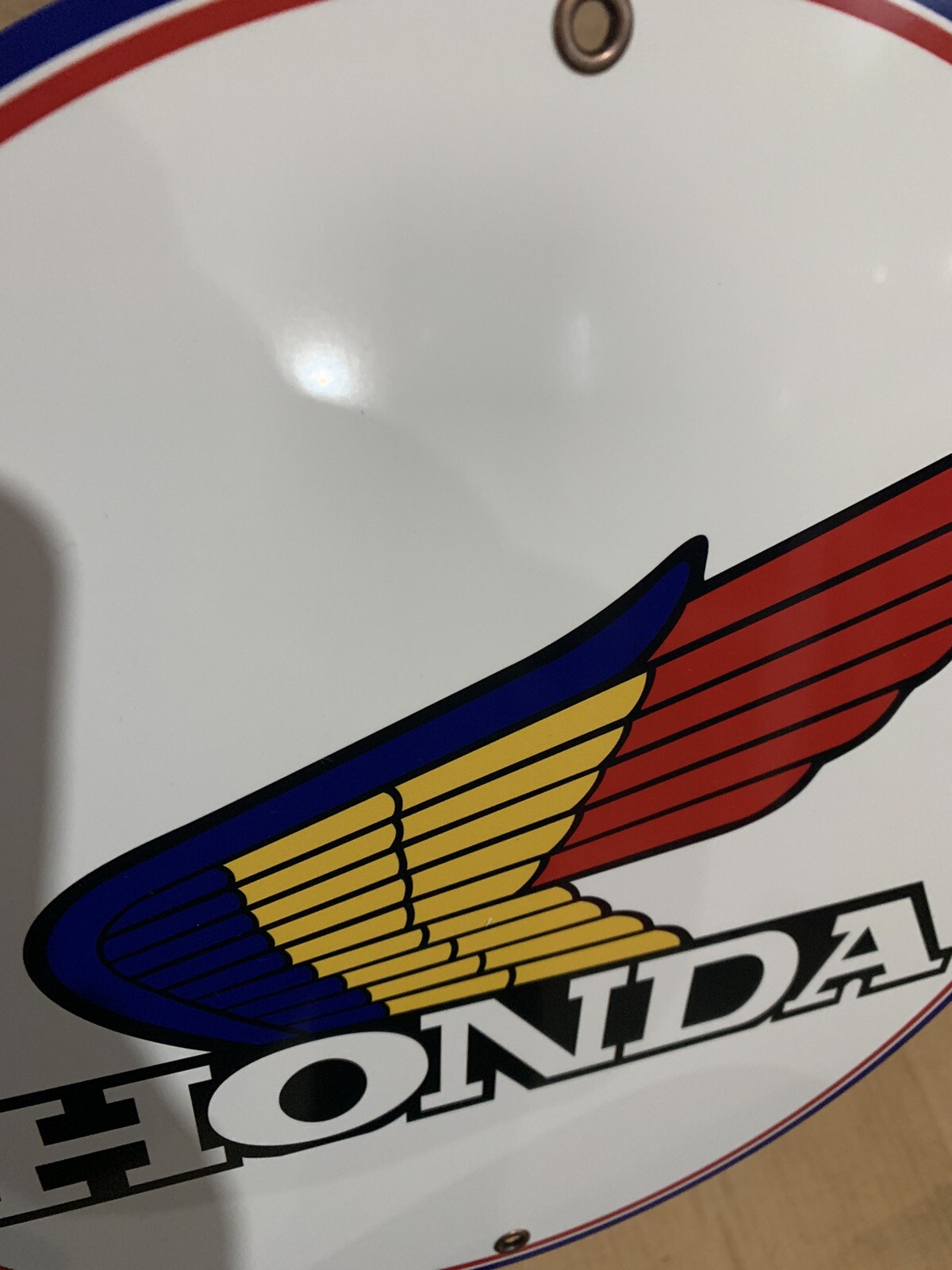 Honda Motorcycle Premium Quality Vintage Logo Round Reproduction Garage Sign