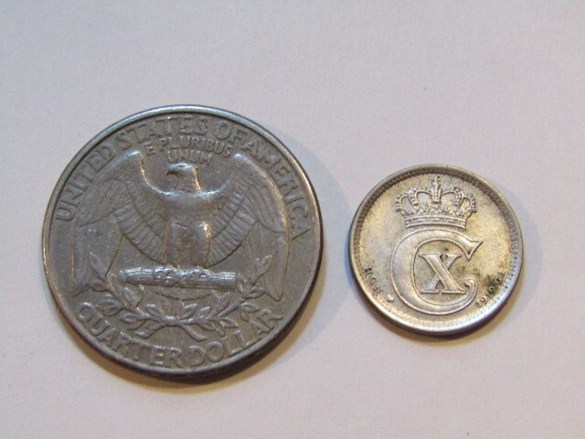 Denmark 1919 10 Ore Silver Au Coin