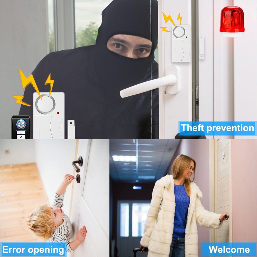 Apartment Safety Magnetic Window Door Alarm *2 Control by Remote Simple Function