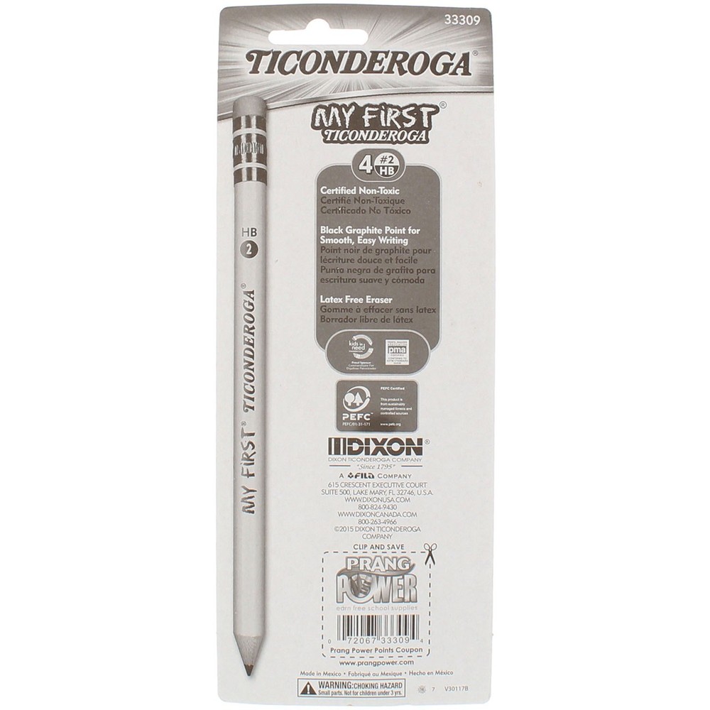 2 Pack Ticonderoga My First Pencil, #2HB, 4 Ct