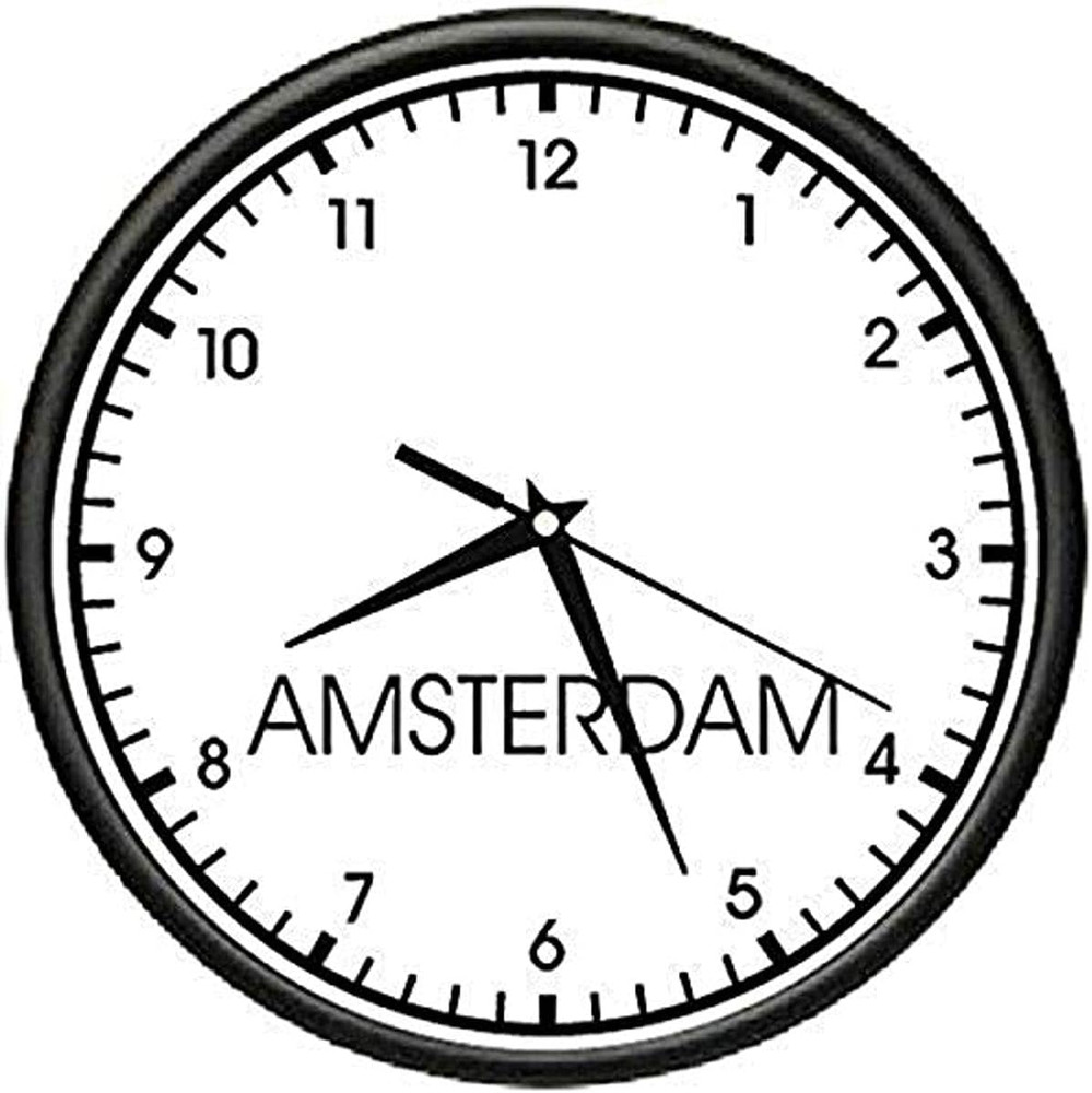 Amsterdam TIME Wall Clock World Time Zone Clock Office Business