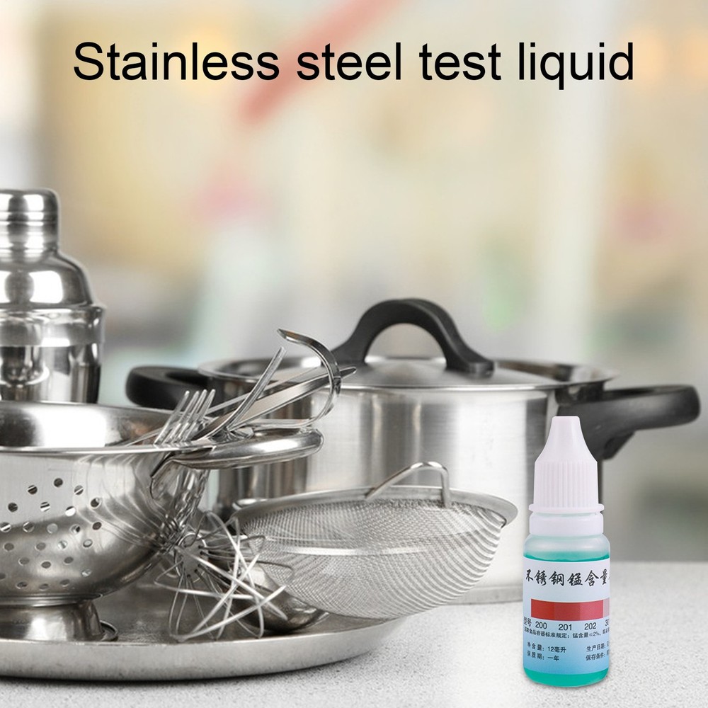 304 Stainless Steel Test Liquid 12ml Universal Testing Agent Kitchen Gadget *2pc