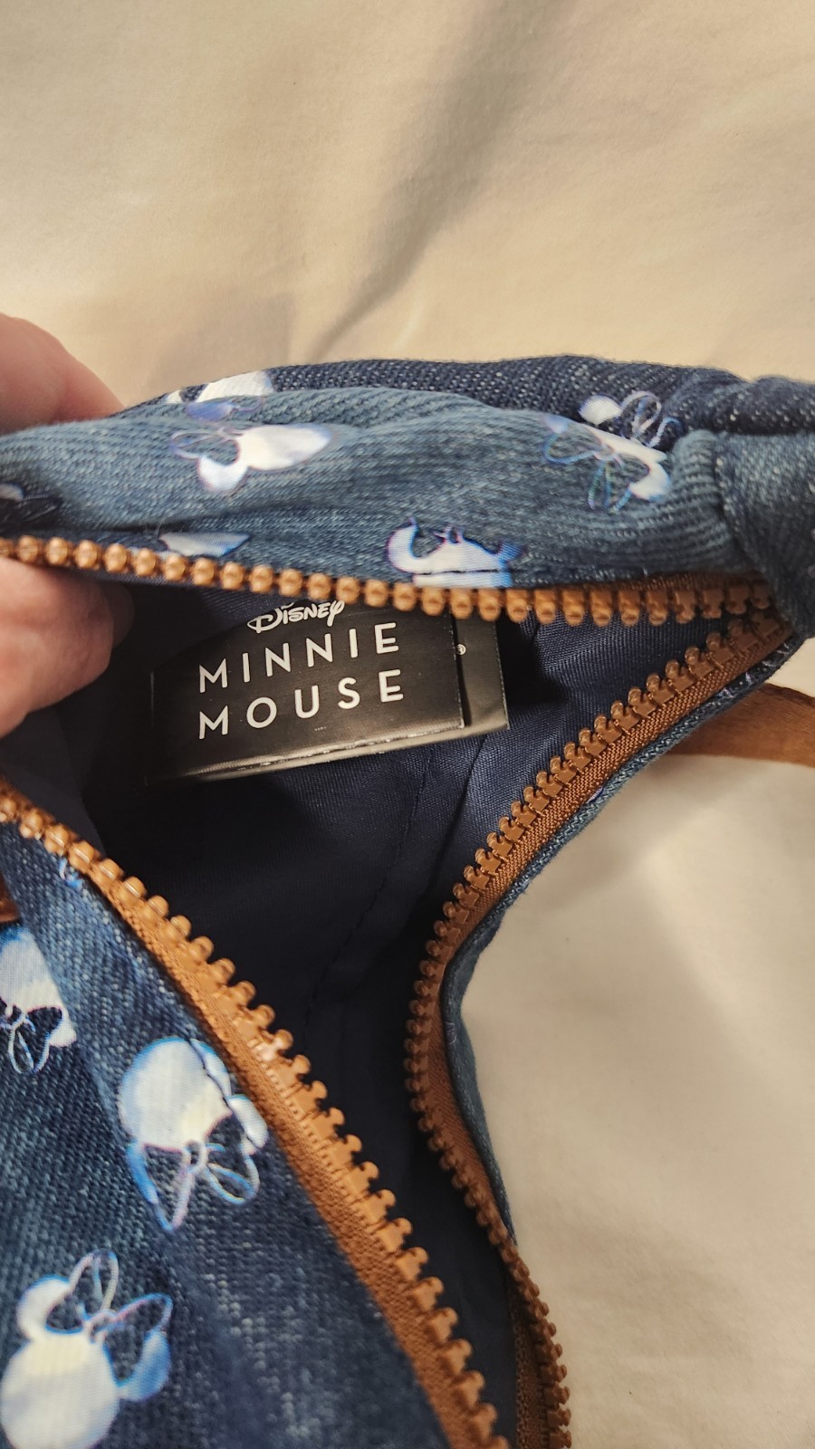 Disney Denim Minnie Mouse BioWorld Blue Crossbody Bag