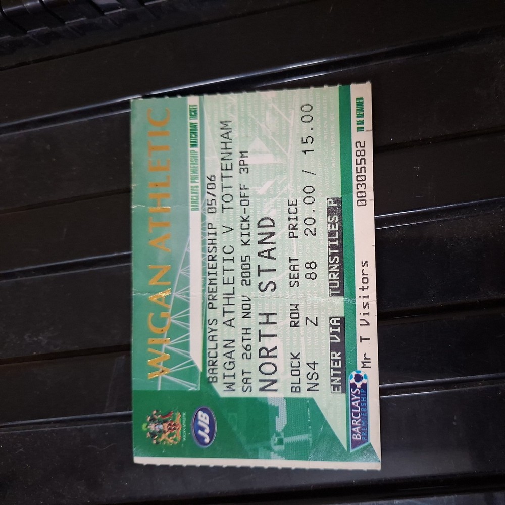 26/11/2005 Wigan v Tottenham Ticket
