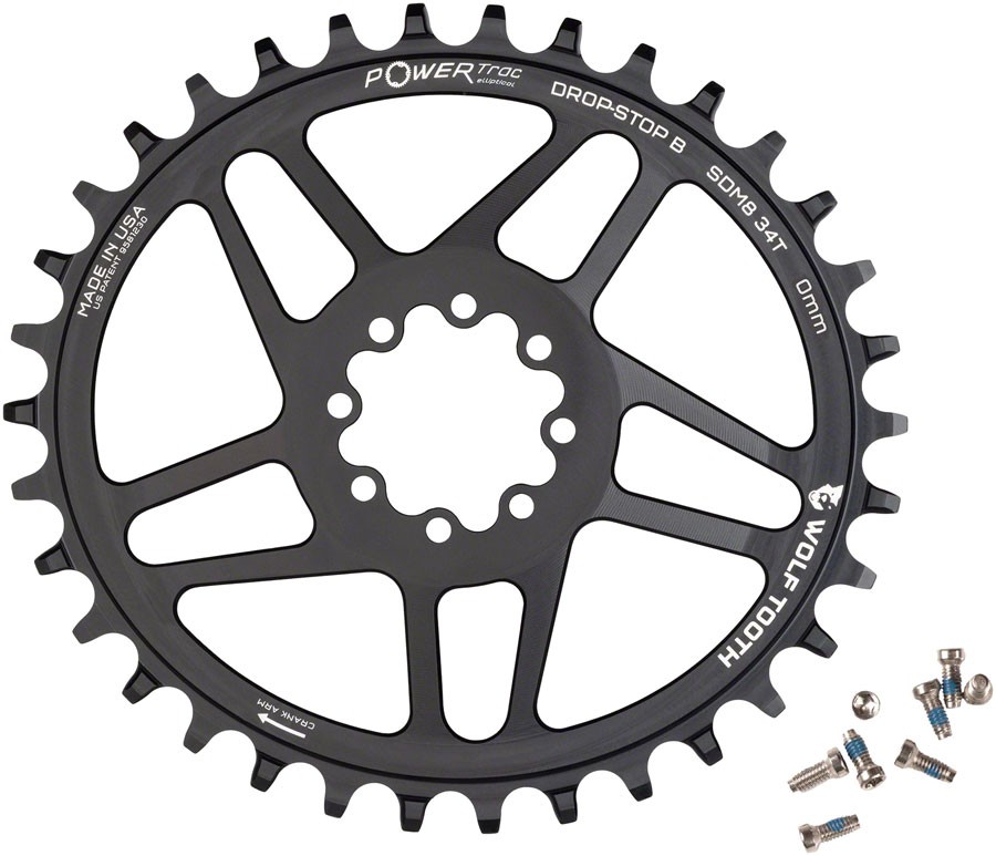 Wolf Tooth Elliptical Direct Mount Chainring - 34t, Direct Mount, Drop-Stop B,