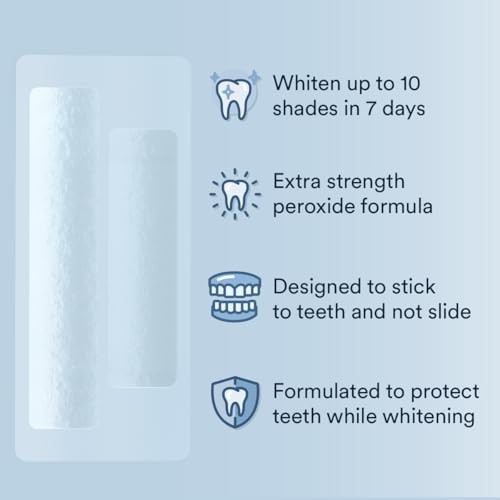 Auraglow Extra Strength Teeth Whitening Strips, 11% Hydrogen Peroxide, Reduce