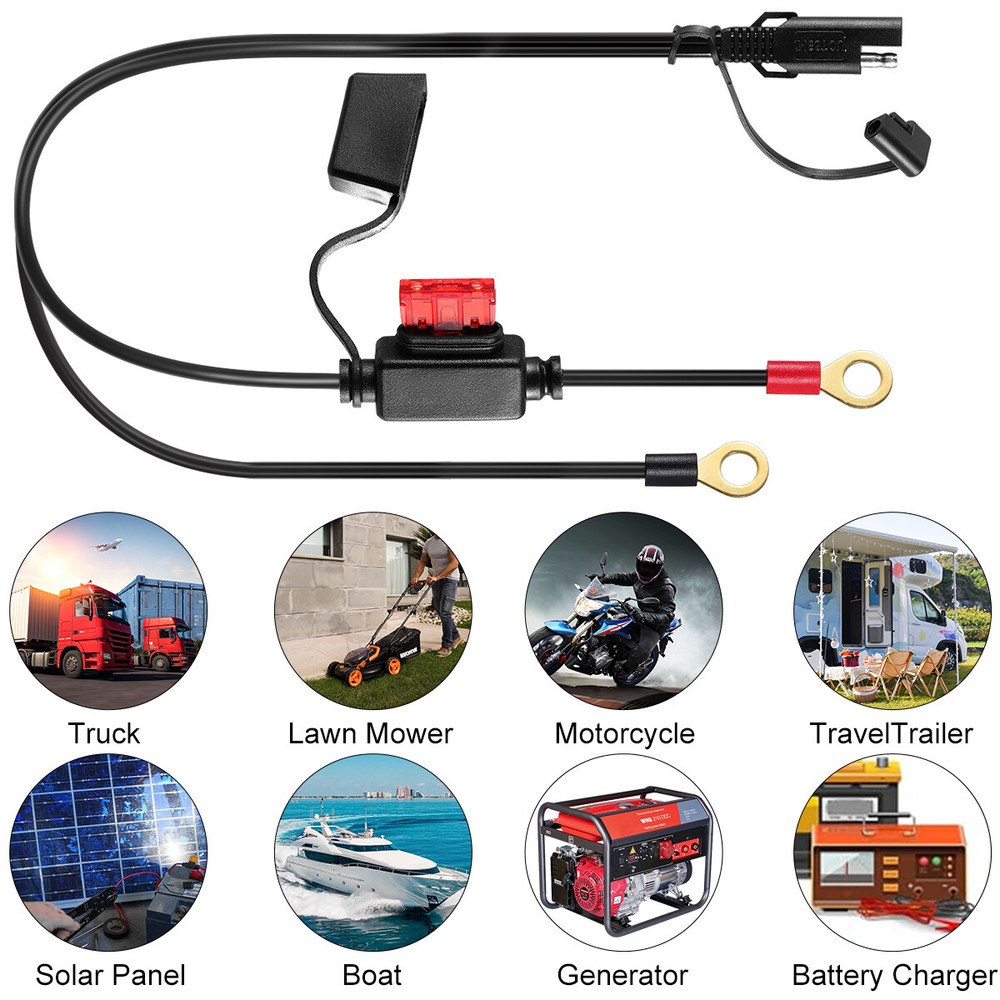 2-Pin Quick SAE Plug Trailer Light Wiring Harness Extension Wire Connector