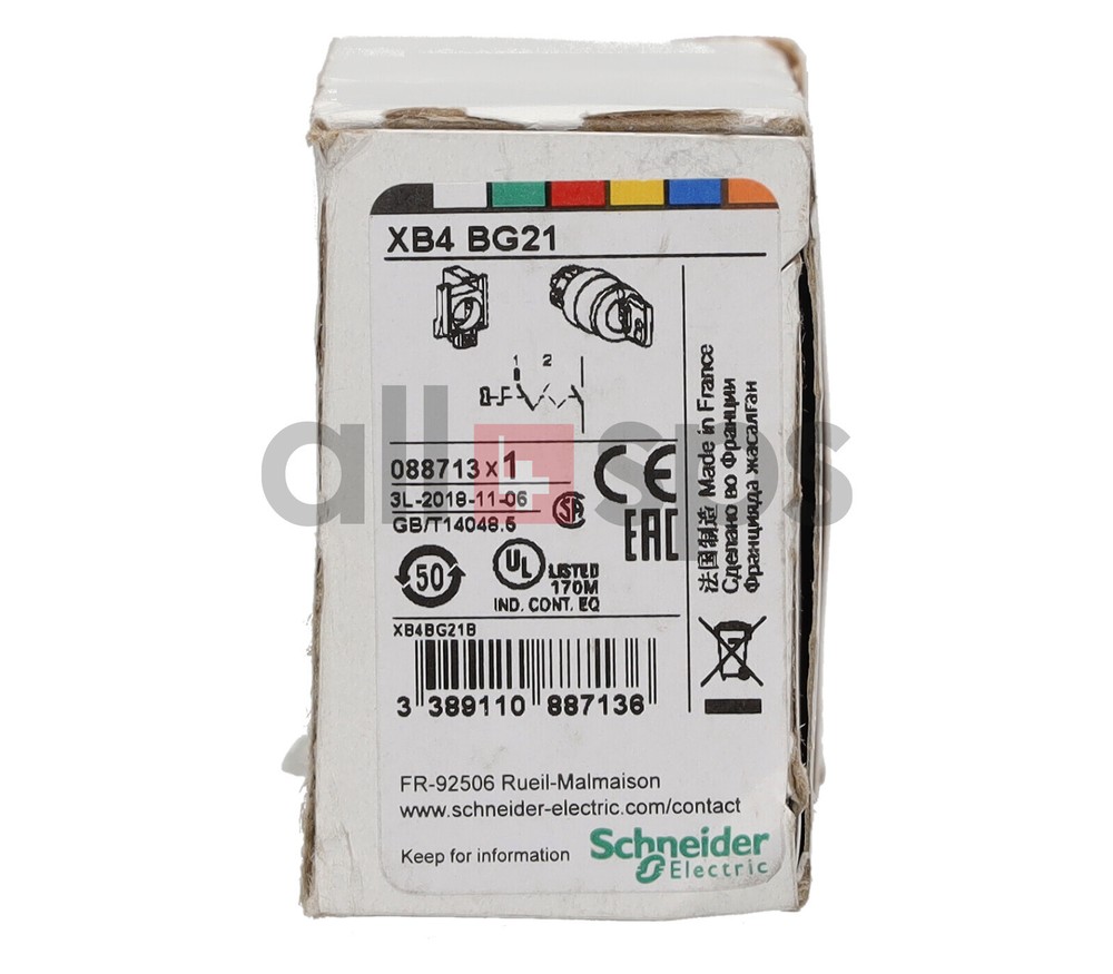 SCHNEIDER ELECTRIC KEY SWITCH - XB4BG21 (NO)