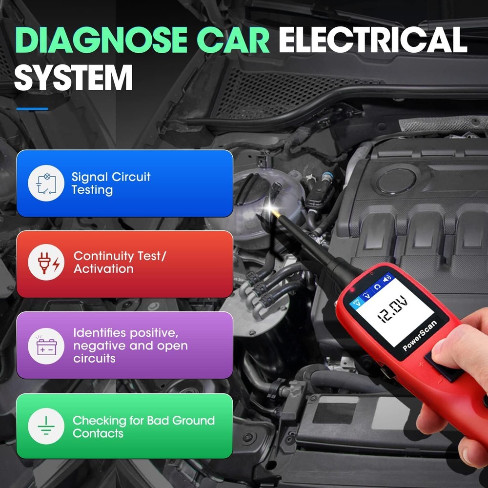 Autel PowerScan PS100 Diagnostic Tool Electrical System 12/24V Circuit Test Lead