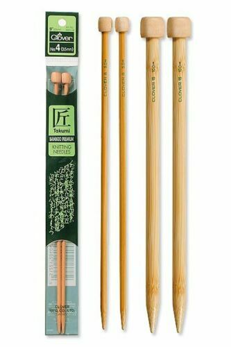 Clover Bamboo 9" Single Point Knitting Needles; Choose Size New