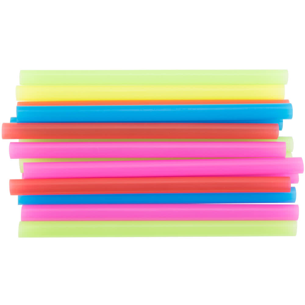 8 1/2" Colossal Neon Unwrapped Straw - 4000/Case