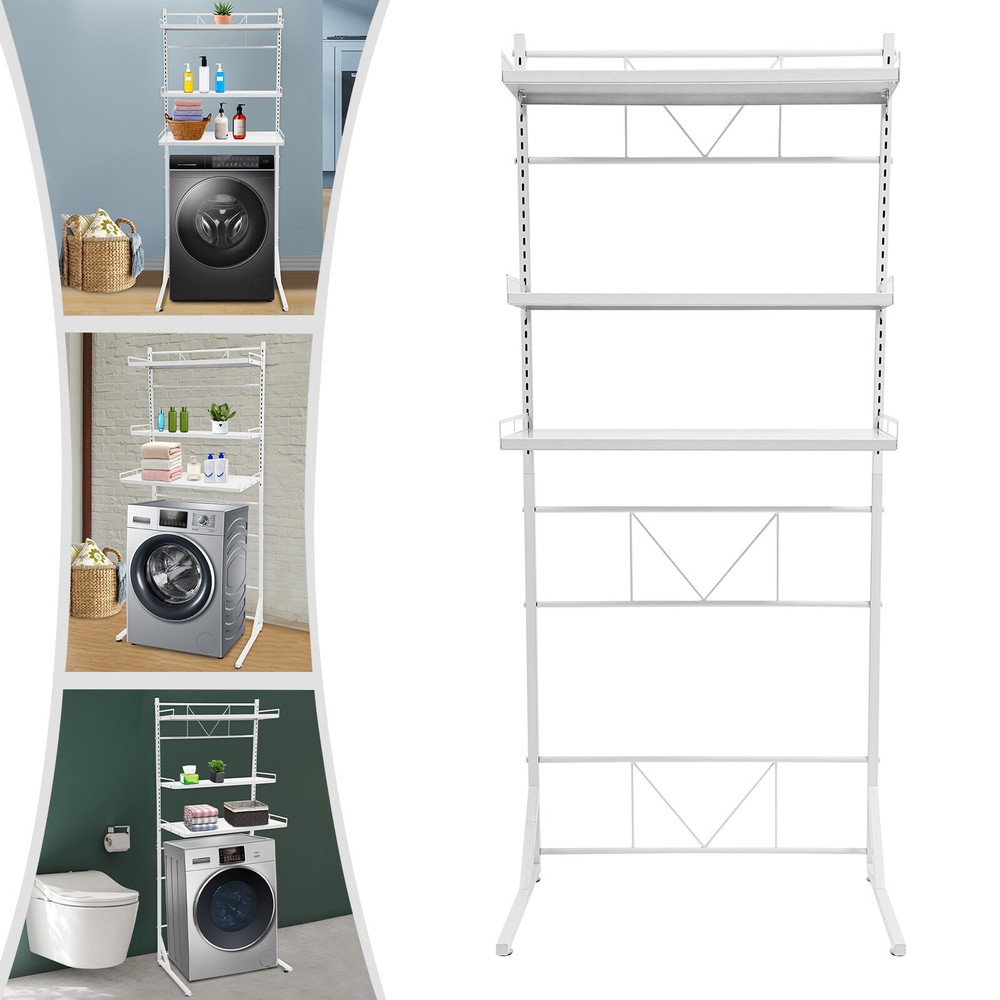 Multi-functional Three Tier Washing Machine Shelf, Laundry Room Storage Shelf
