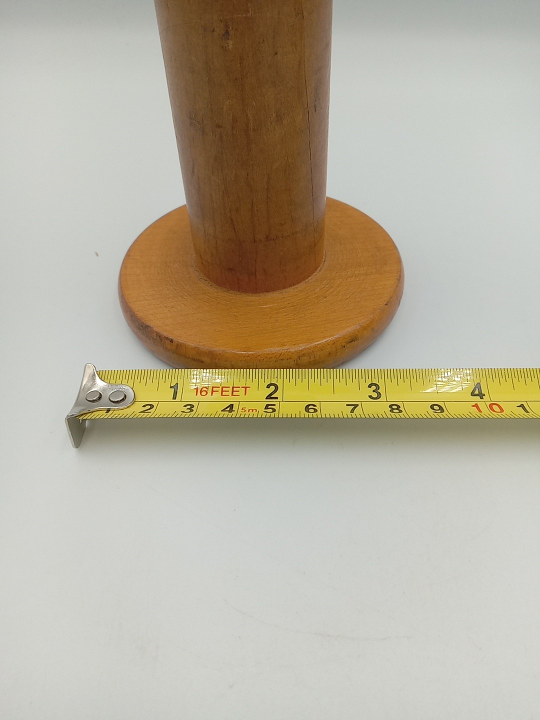 Antique Industrial Wooden Bobbin Spool (7" Height) (3.5" Diameter)