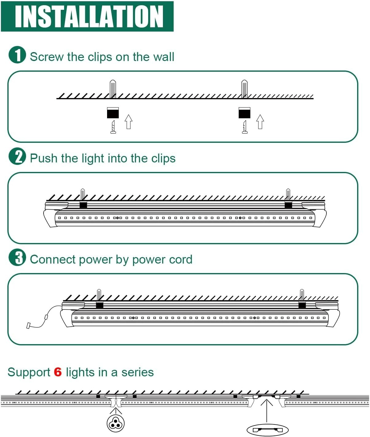 10 Pack LED Shop Light 4FT 42W 5000K Daylight White Linkable Integrated Fixture