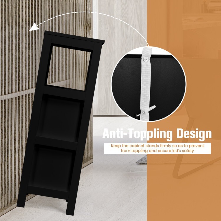 Multifunction Bathroom Floor Adjustable Storage Organizer Cabinet Freestanding
