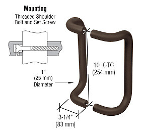CRL M21741010B 10" Dark Bronze Offset Pull Handles Back-to-Back