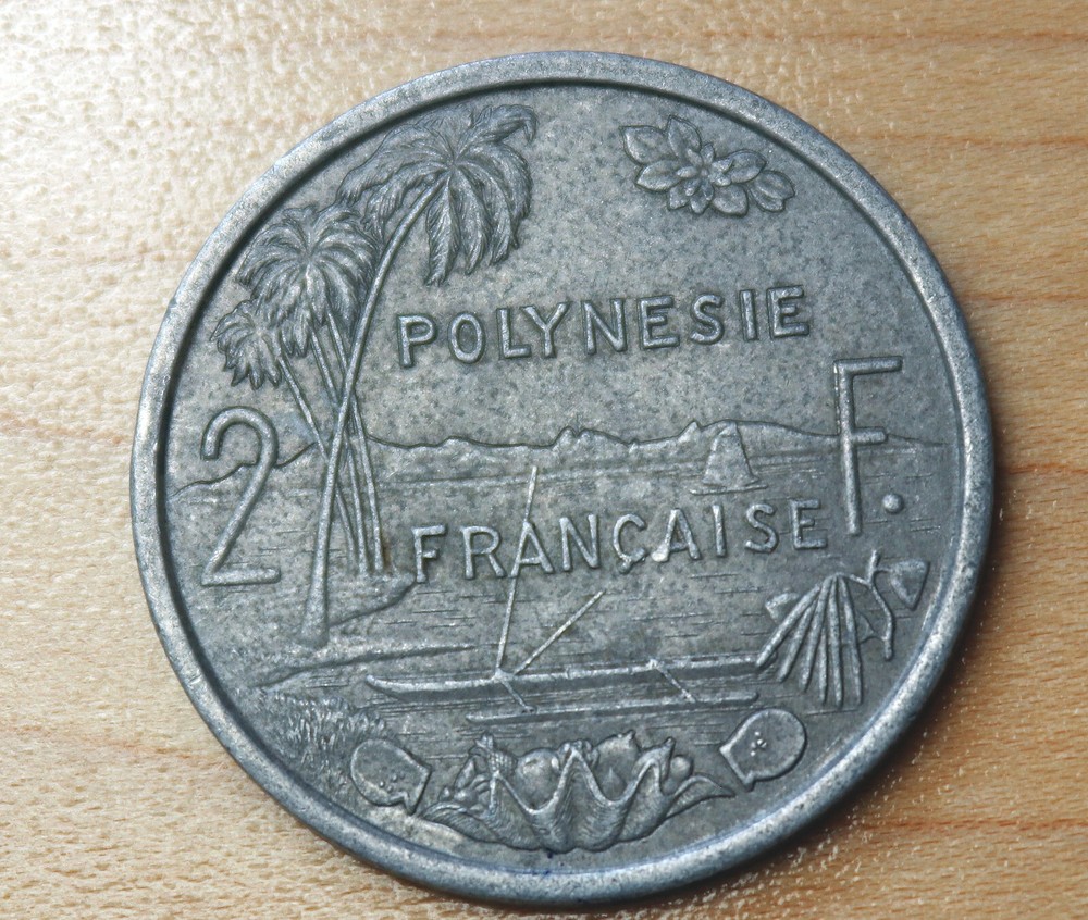 1975 French Polynesia 2 Francs