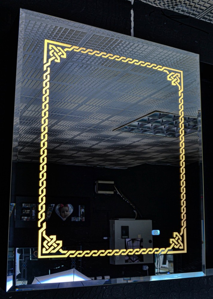 Touch Mirror LED Patterned and Colored