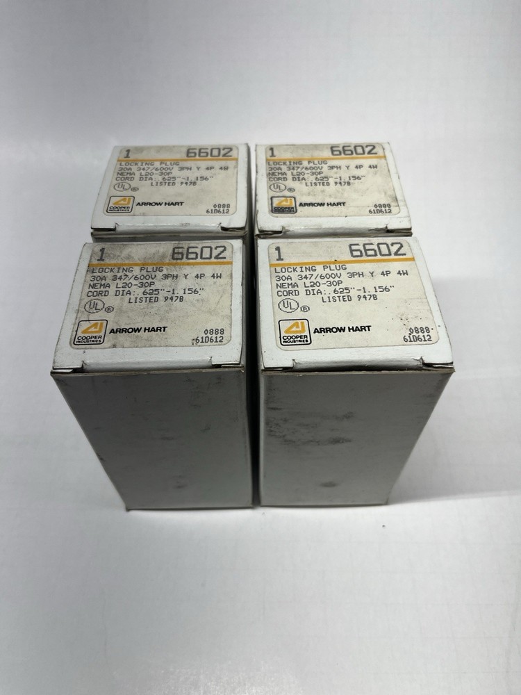 Arrow Hart Locking Plug 30A 347/600V 3PH Y Non-Grounding 6602