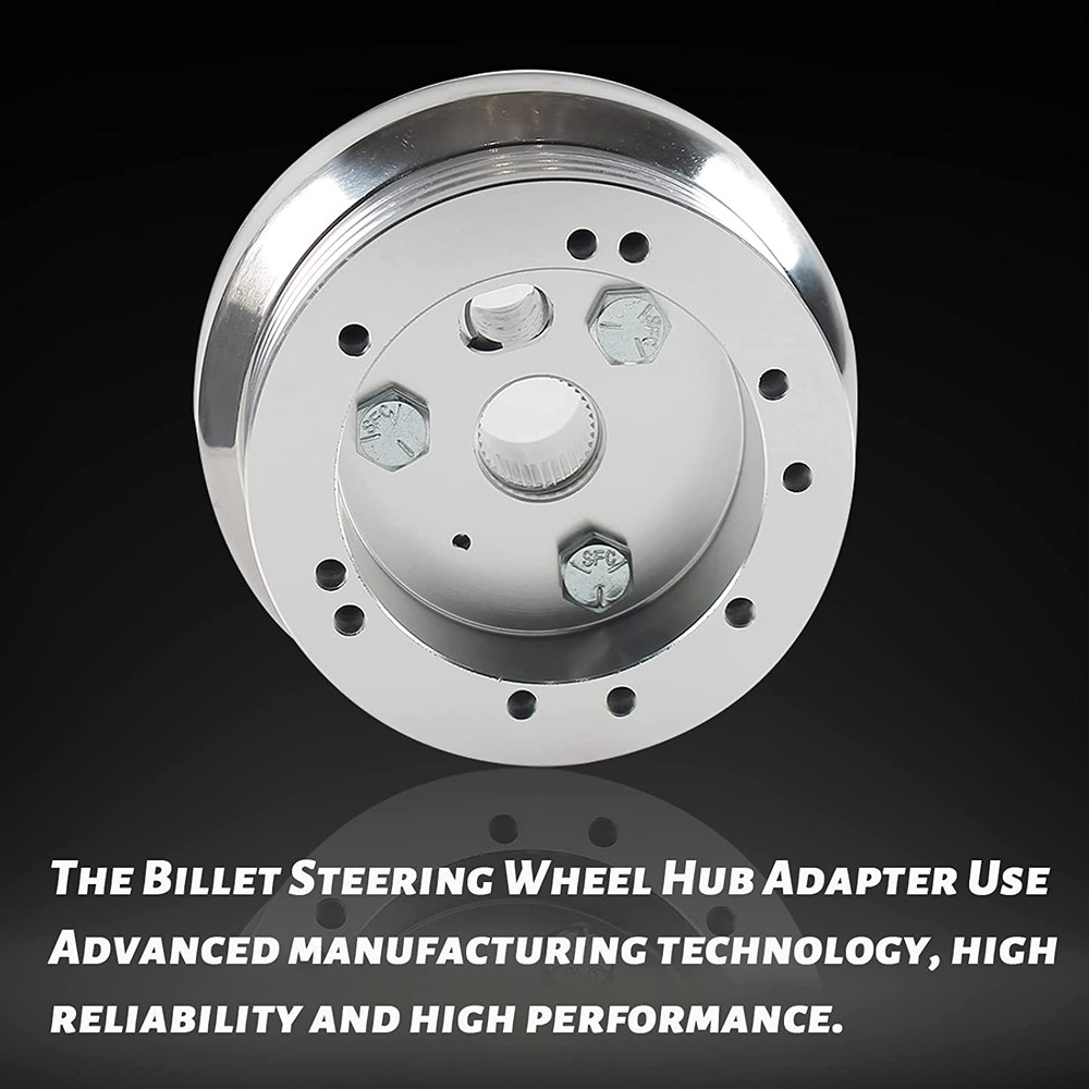 5 & 6 Hole Billet Steering Wheel Hub Adapter Silver