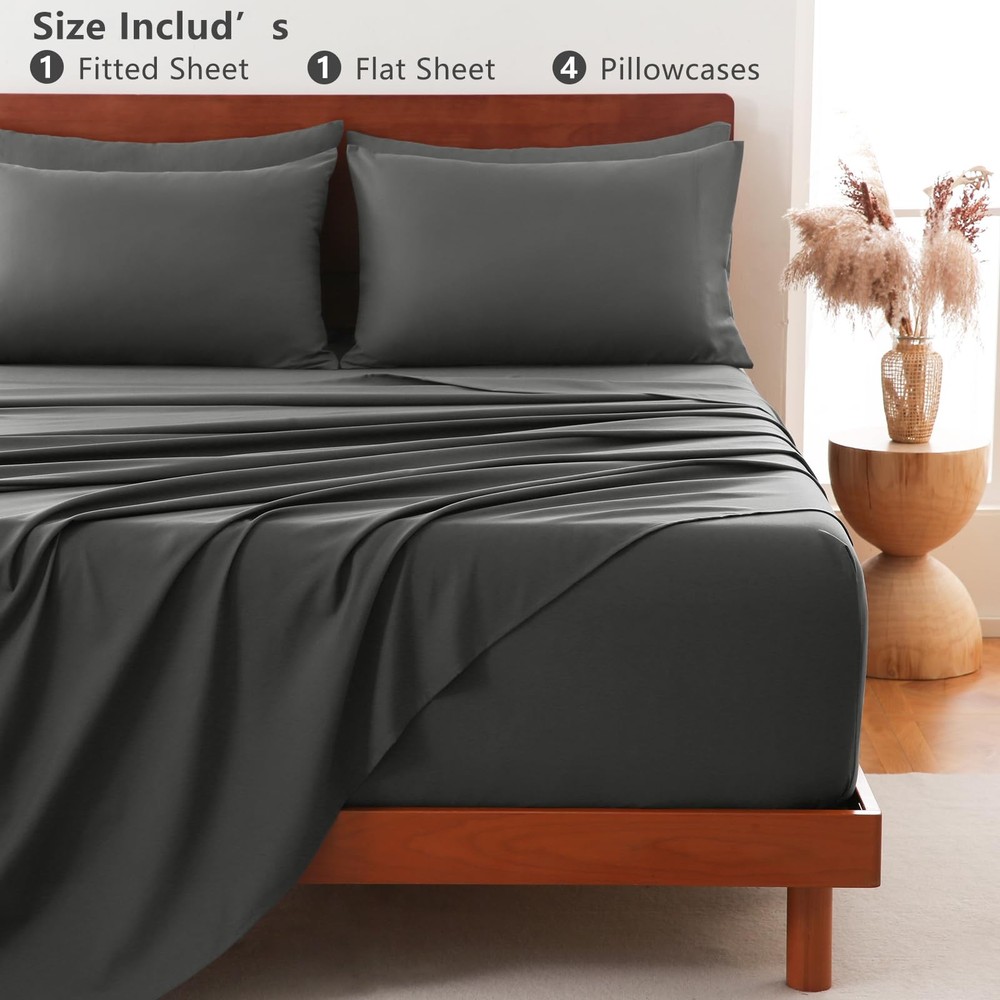 CozyLux Extra Deep Pocket Queen Sheet Set - 6 Piece Sheets Queen Size Bed Set -