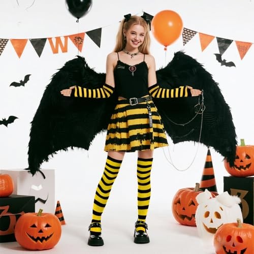 Tongcloud Arm Warmer Gloves(Wide Black and Yellow)