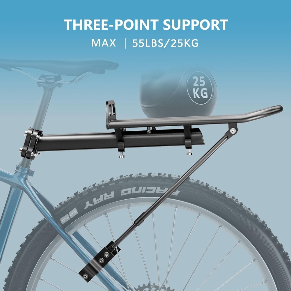 Lightweight Retractable Bike Rear Rack - Versatile, Durable Design for Cyclists