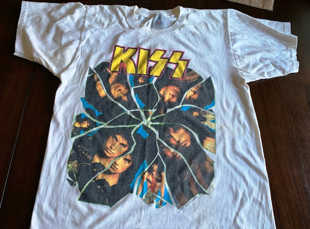 Kiss Authentic Very Rare 1987 Crazy Nights Tour T-shirt w/Ticket Stub