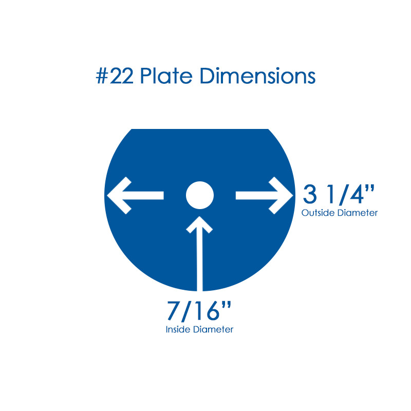 GRINDER PLATE #22 - 3/8 HOLE W/ 1 FLAT EDGE