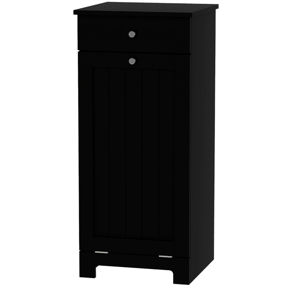Laundry Hamper Cabinet Storage Cabinet Black