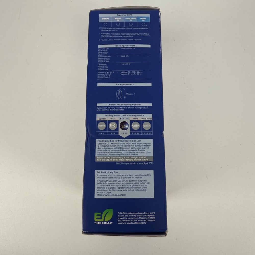 ELECOM Wired Mouse EX-G Quiet Large Size 5 Buttons & quotAskDoctors Evaluation