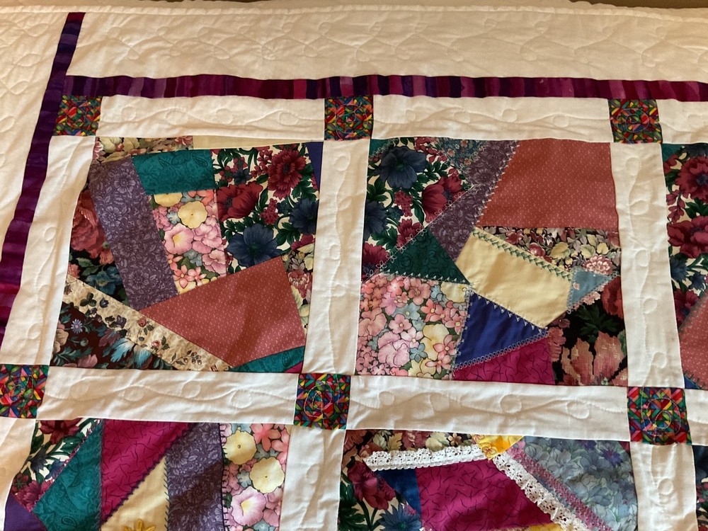 Handmade Patchwork Lap Quilt, 46" x 57.5"