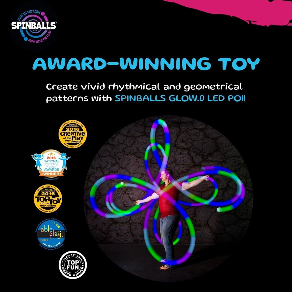 Adjustable Leashes LED Poi - Double-Loop Handles