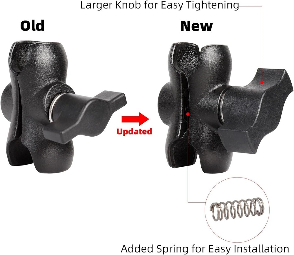 Universal Aluminum Double Socket Arm - Secure Mounting for 1" Ball Adapters
