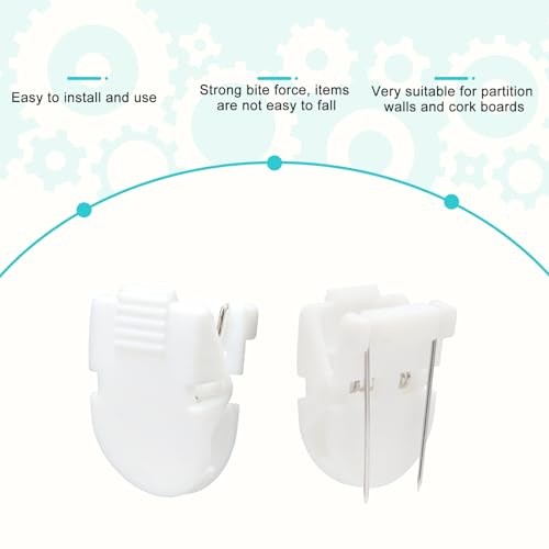 24pcs Cubicle Clips, Fabric Panel Wall Clips Plastic Cubicle Pins Hooks