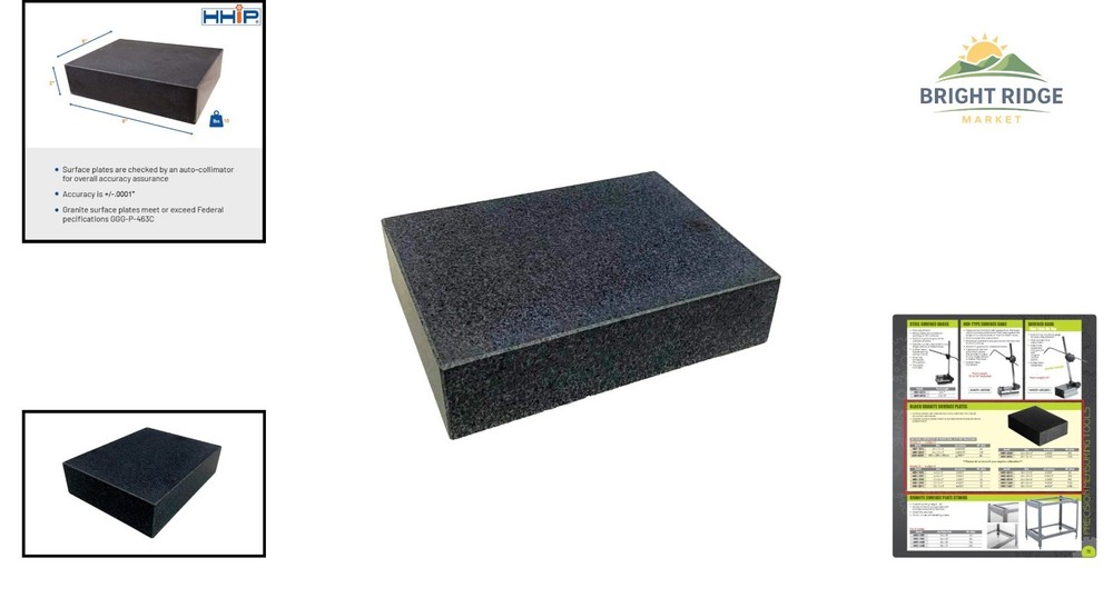Precision Ground 6x8 Granite Surface Plate, Grade B, Non-Magnetic Work Surface