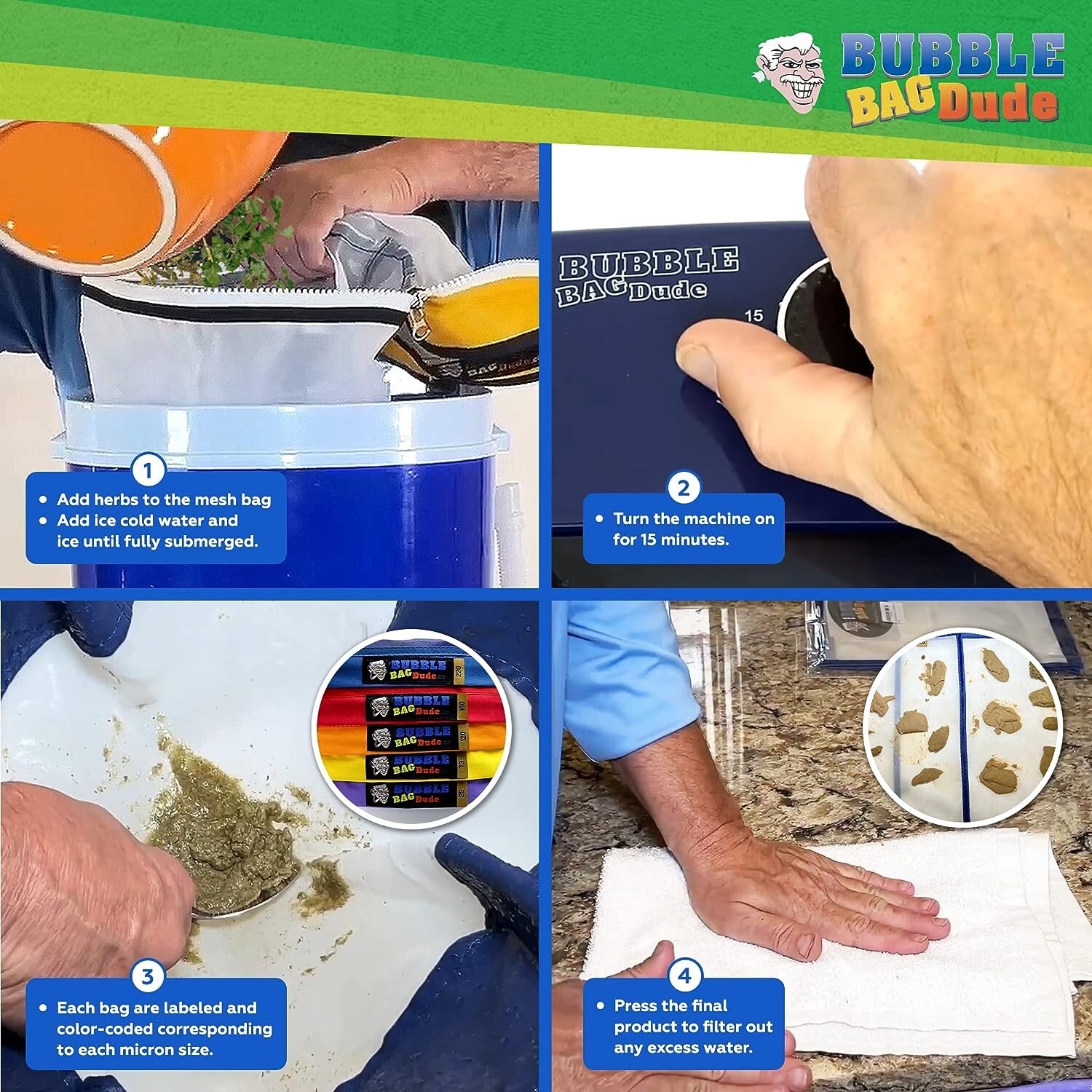 BUBBLEBAGDUDE Bubble Machine 5 Gallon with 8 Bag Kit Bubble Hash Bags Extractor