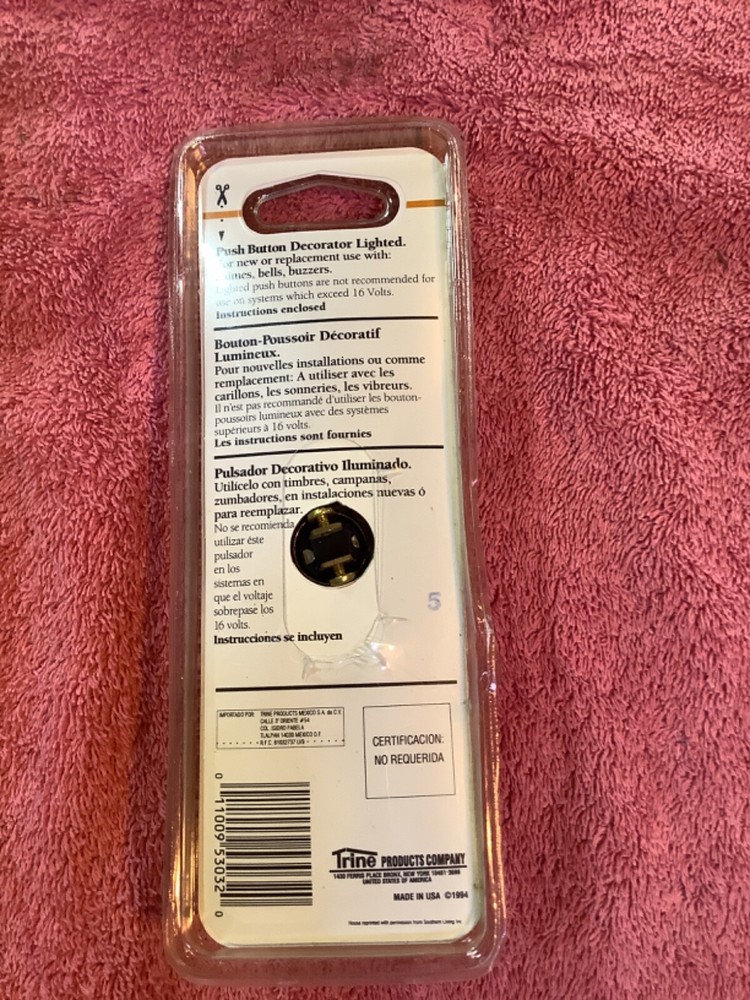 Trine push button lighted door bell