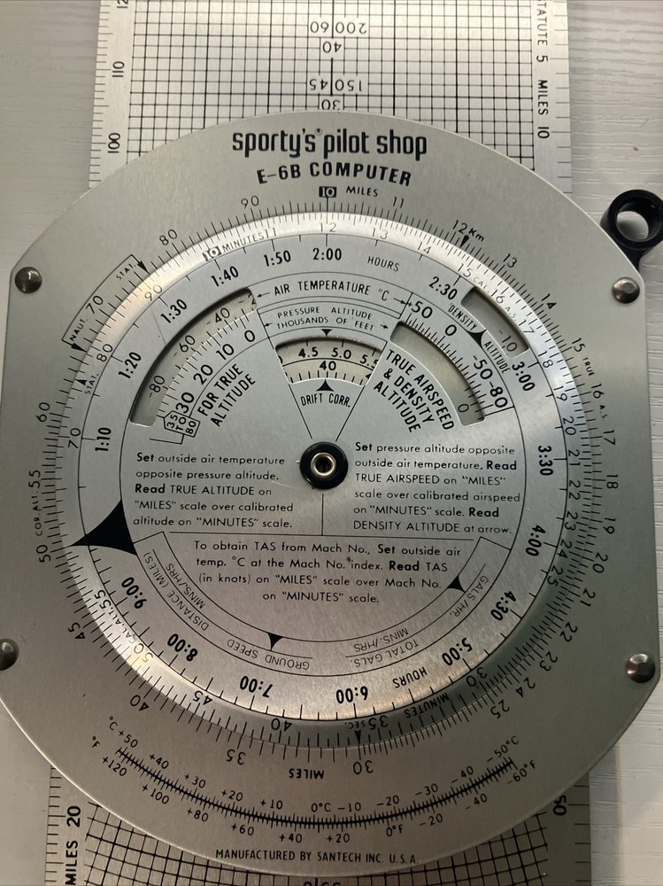 Sportys Pilot shop E-6B Flight computer w Case and Manual