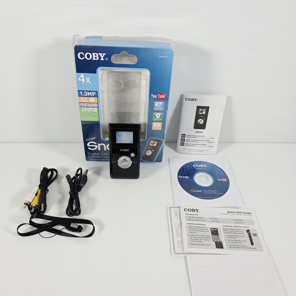 Coby Snapp CAM3000 1.3MP 32MB Memory Camcorder - Tested Complete