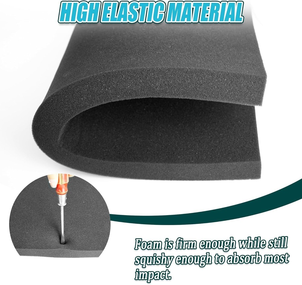 Black Packing Foam Sheets- 8PCS Cuttable Polyurethane Foam Pads Polyurethane ...