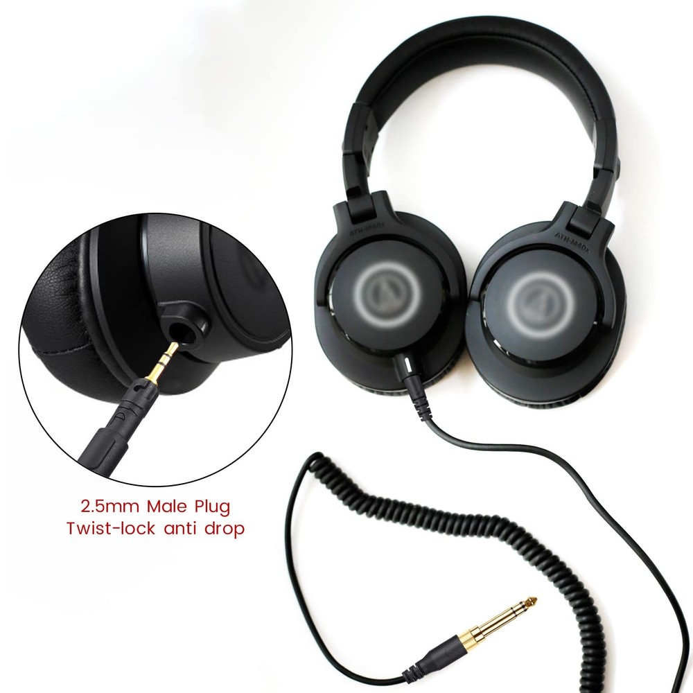 14ft ATH-M50x Replacement Coiled Headphone Cable