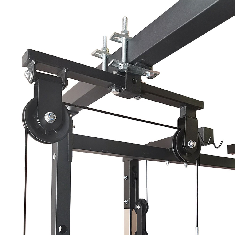 Power Rack Double Pulley System Attachment LAT Pulldown Machine Cable for Home