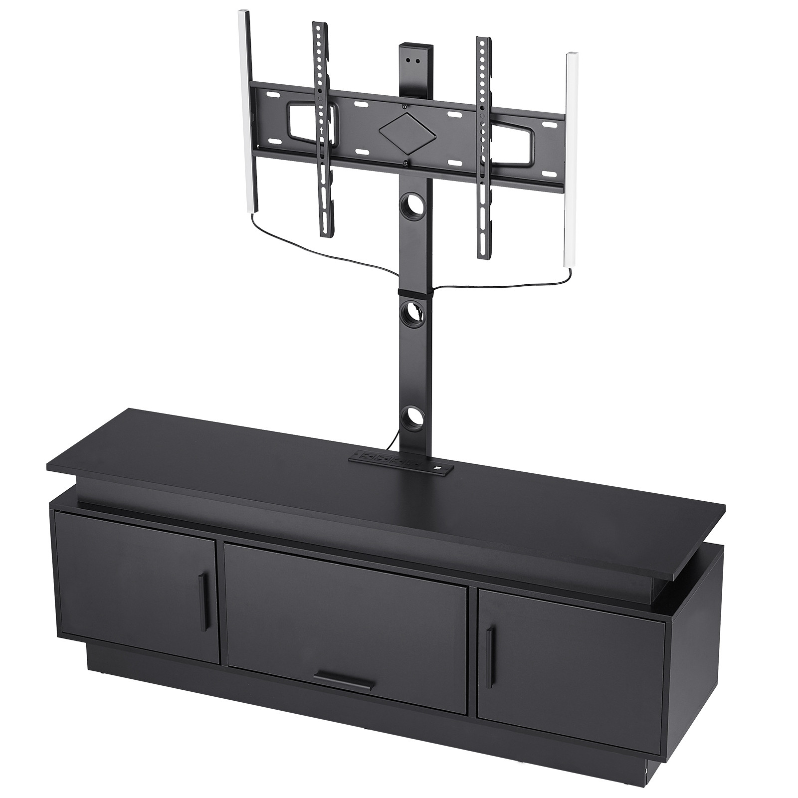 52" TV Stand with Mount for up to 75 in TVs with Power Outlet & LED Lights
