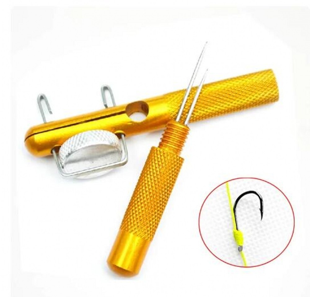 Full Metal Fishing Hook Knotting Tool & Tie Hook Loop Making Device