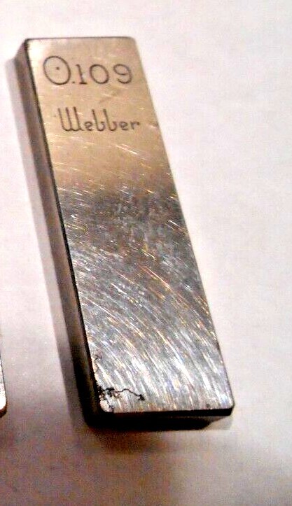 .109 Rectangular Steel Gage Block. WEBBER