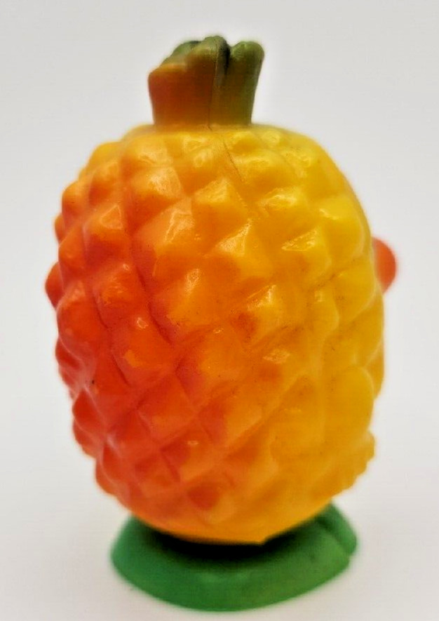 Vintage 1970s Empty Anthropomorphic Pineapple Fruit Plastic Candy Container PB79