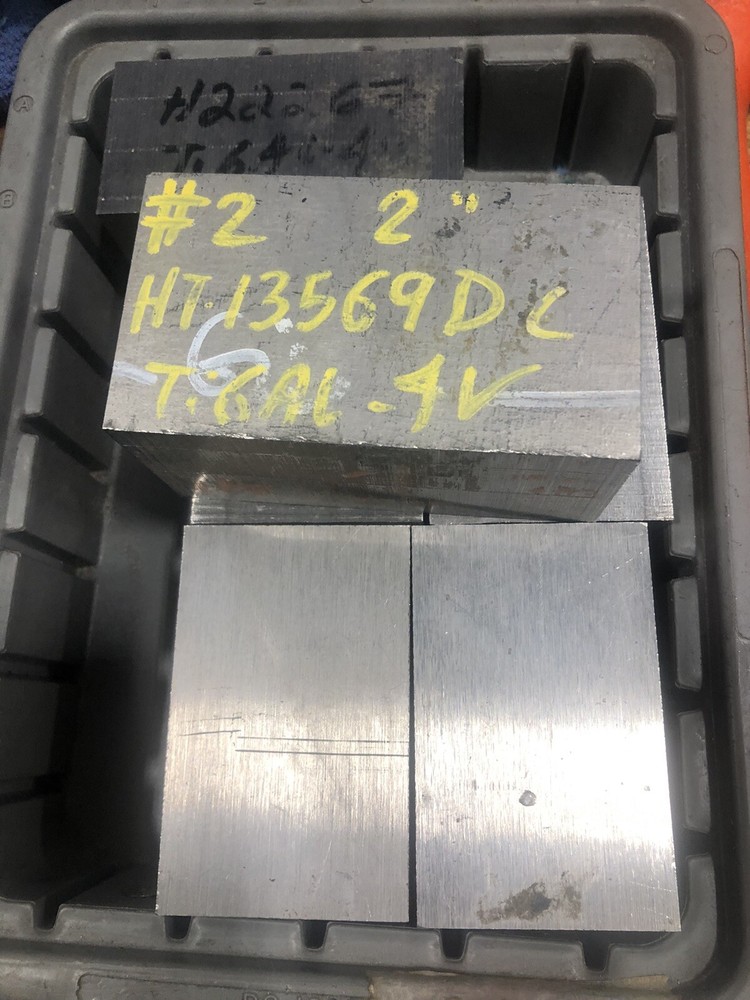 Titanium Blocks Heat Treated 2x2 1/4x4.000